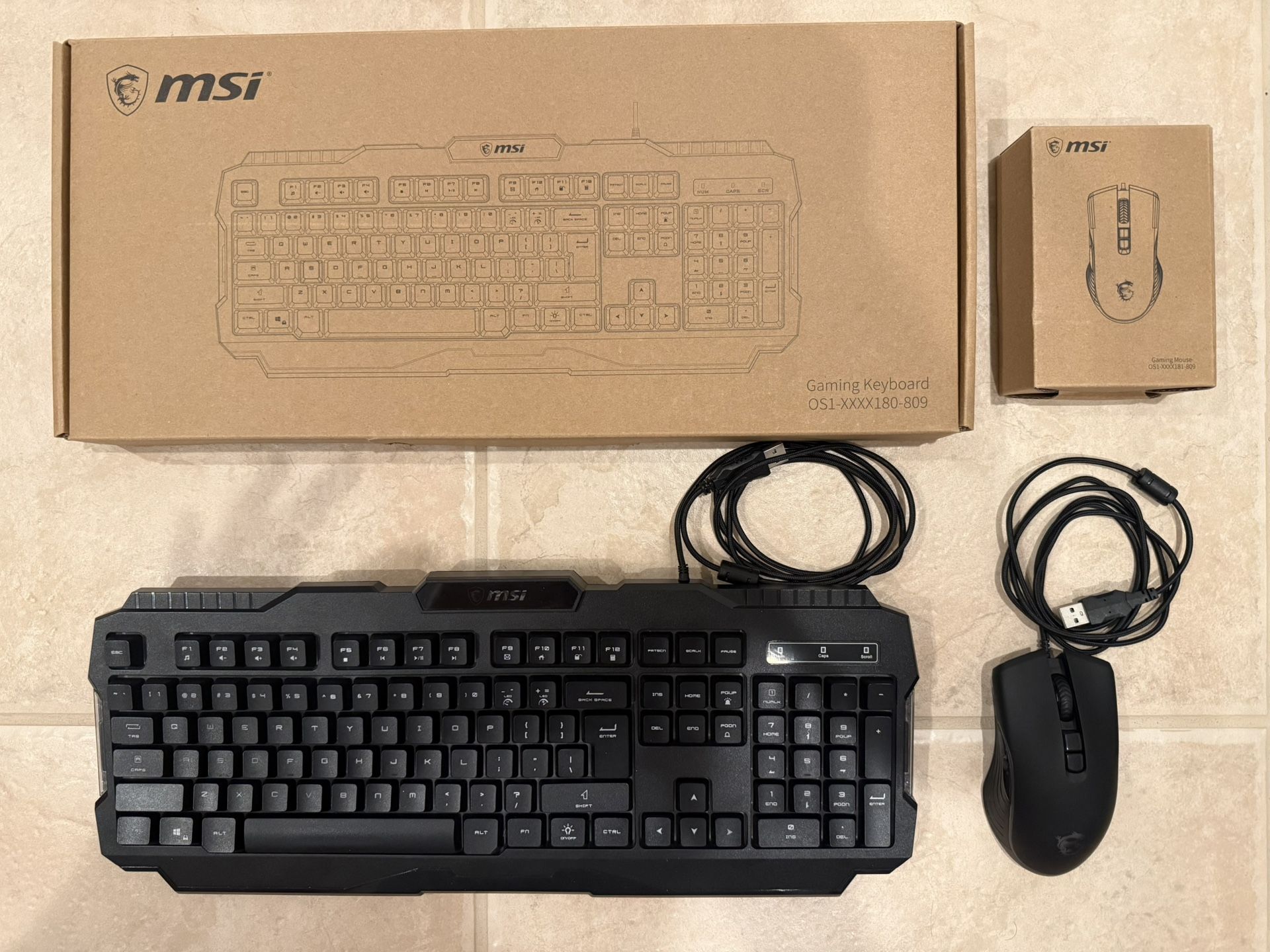 MSI keyboard and mouse.