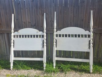 Two Beautiful Vintage White Solid Headboards