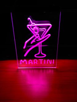 MARTINI LED NEON PINK LIGHT SIGN 8x12