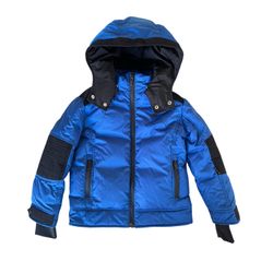 Gucci Down Blue Hooded Jacket with Black Accents (Waterproof) Youth 12 （women XS）