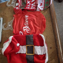 Three Christmas Dog Outfits Medium Large
