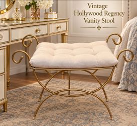 Vintage Hollywood Regency Vanity Stool