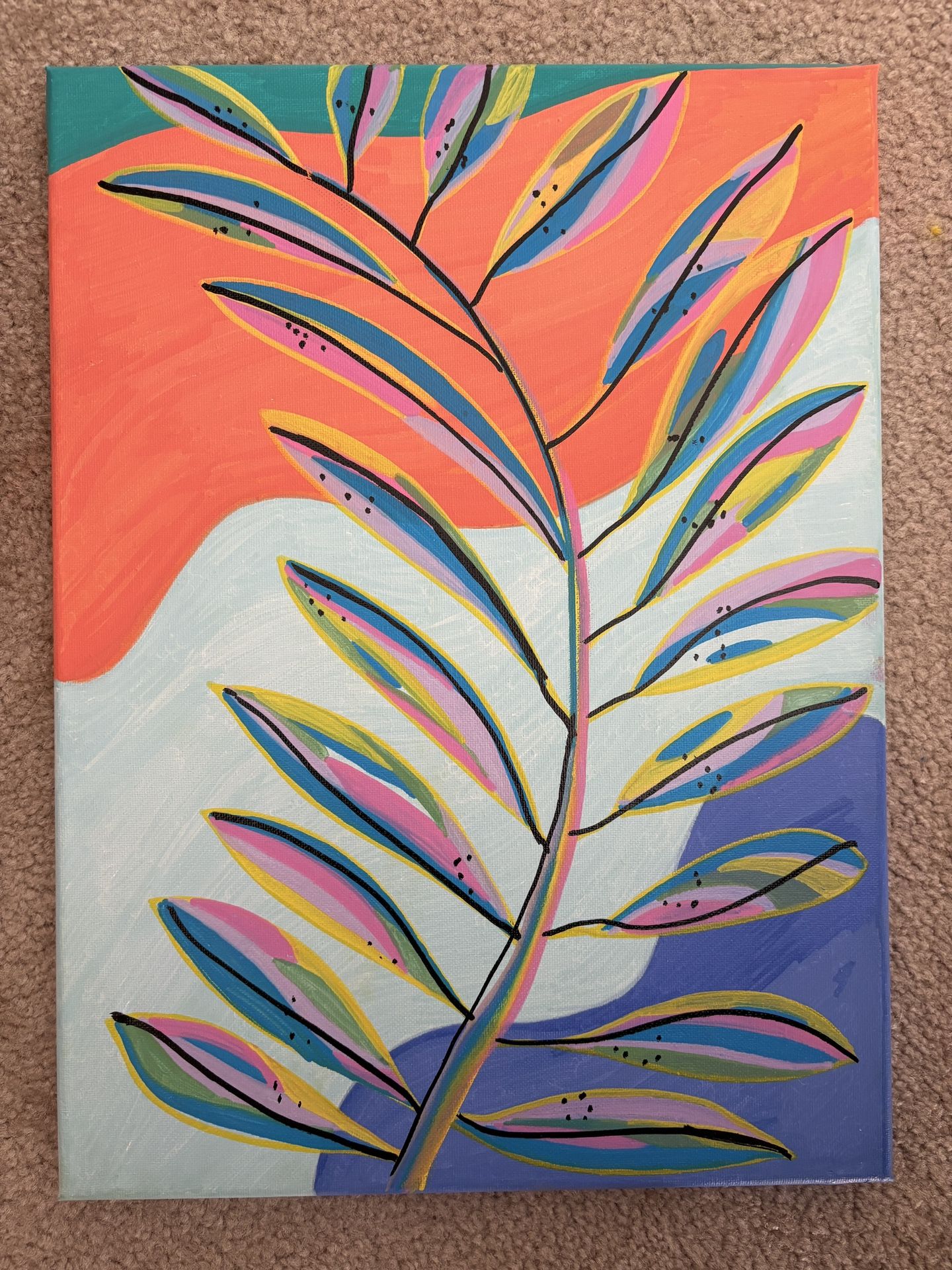 Original Acrylic Painting Abstract-signed by S.R. 2025