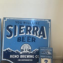 Sierra Beer Porcelain Sign From Reno Brewing Company