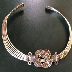 Silver Wire Custom Celtic Style Knot Choker Necklace 