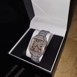 Silver VVS Moissanite Watch 