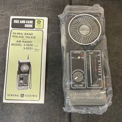 Vintage GE Walkie Talkie With AM Radio 3-5931A
