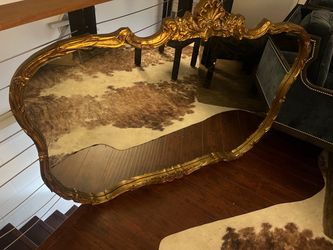 Large 60” Ornate Gold Wall Mirror – Baroque Rococo Style