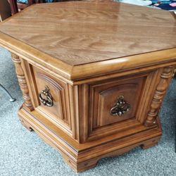 Mid-Century Solid Maple Hexagonal table