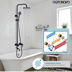 Outside Shower Fixture Wall Mount Matte Black   C17   