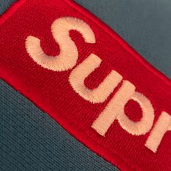 Supreme 2009 TEAL ON RED box Logo Hoodie