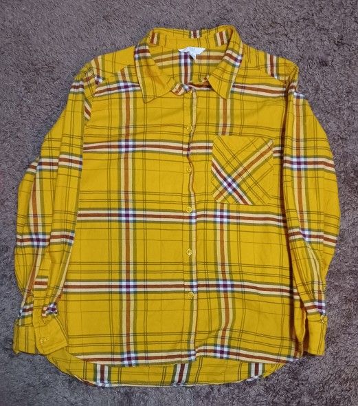 Women's Yellow Plaid Shirt