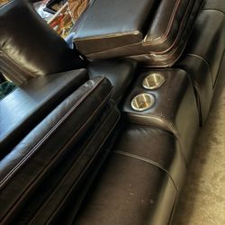 Leather Reclining Sofa