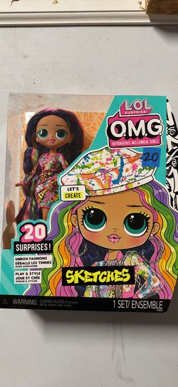 LOL Surprise OMG Sketches Fashion Doll with 20 Surprises