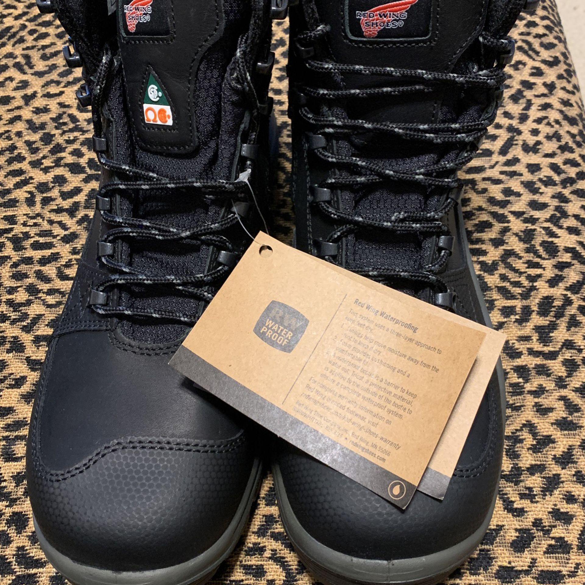 Red Wing Steel Toe Black Boots Size 11.5