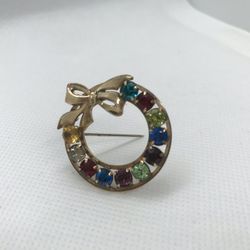 12ct Gold Colored Cubic Zirconium Pin