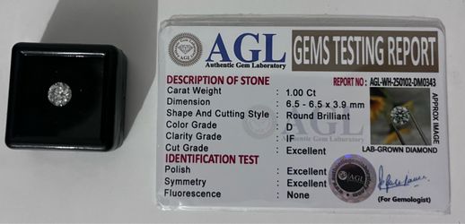NEW 1.00-carat lab grown diamond High Grade