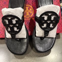 New Tory Burch Miller Wedge Sandals Size 8 1/2 Please Read Post Before Messaging 