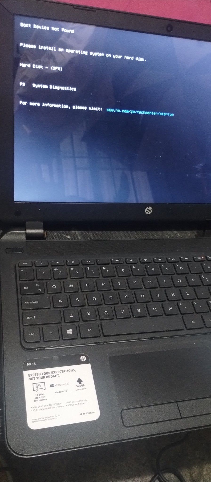 LapTop HP 15-F387wm 15.6 TouchScreen