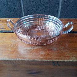 Pink Depression Glass Candy, Nut Dish