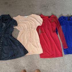 4 Dresses Bundle - Forever 21, H&M, Denim, Red