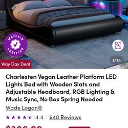 Leather Led Light Bed Frame