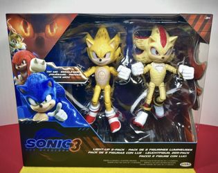 Sonic The Hedgehog 3 Super Sonic Super Shadow Light Up 2 Pack