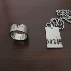A Set of Stainless Steel Pendant & Ring 