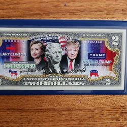TRUMP/CLINTON  $2 COMMEMORATIVE BILL 