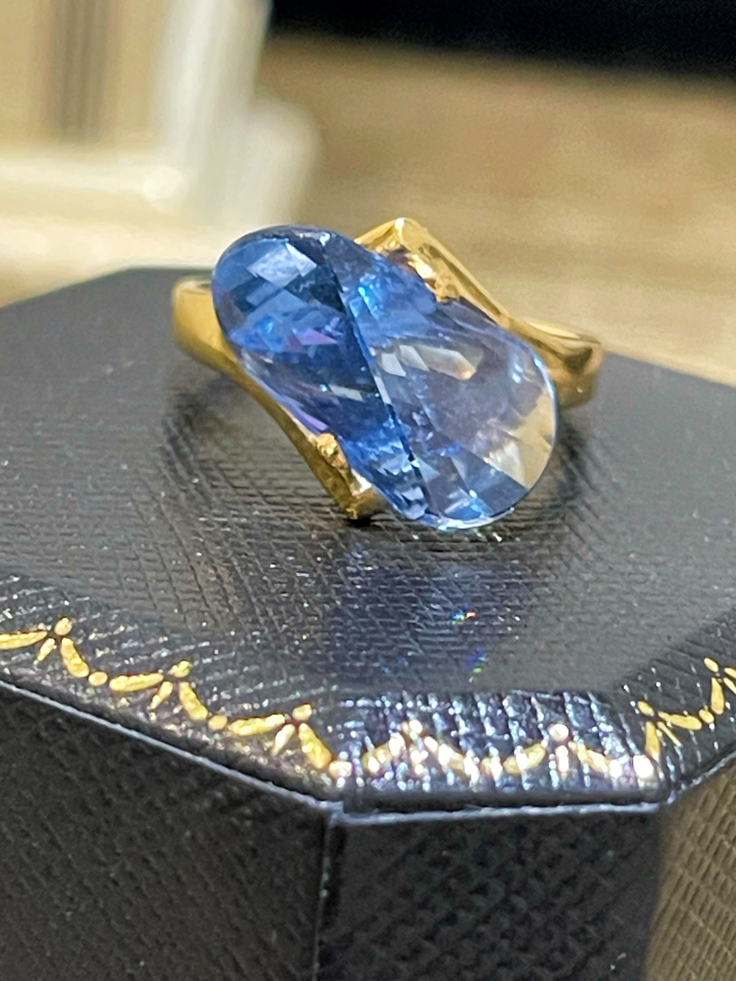 14K GOLD FANTASY CUT TOPAZ RING