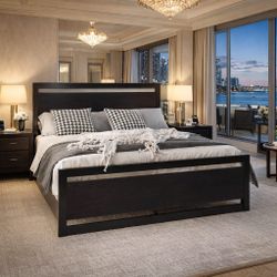 Queen bed Metal Platform Bed