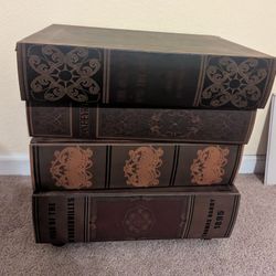 Small 4-Drawer/Side Table Stacked Books