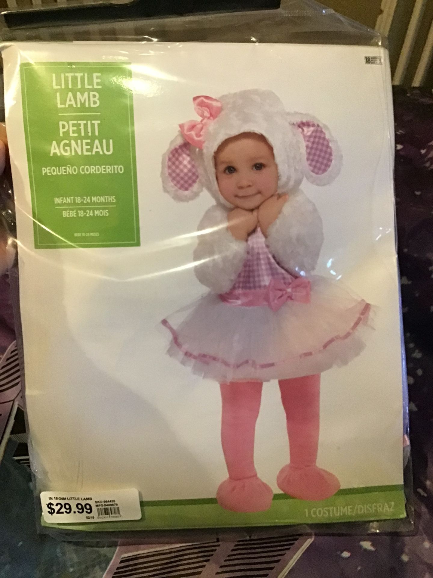 Little Lamb Infant Costume Size 18-24 Months -NEW