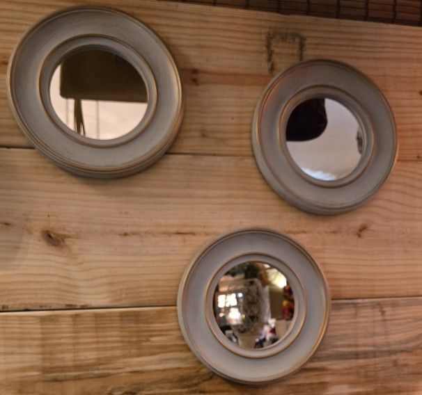 Set Of 3, 10 Inch Mirrors