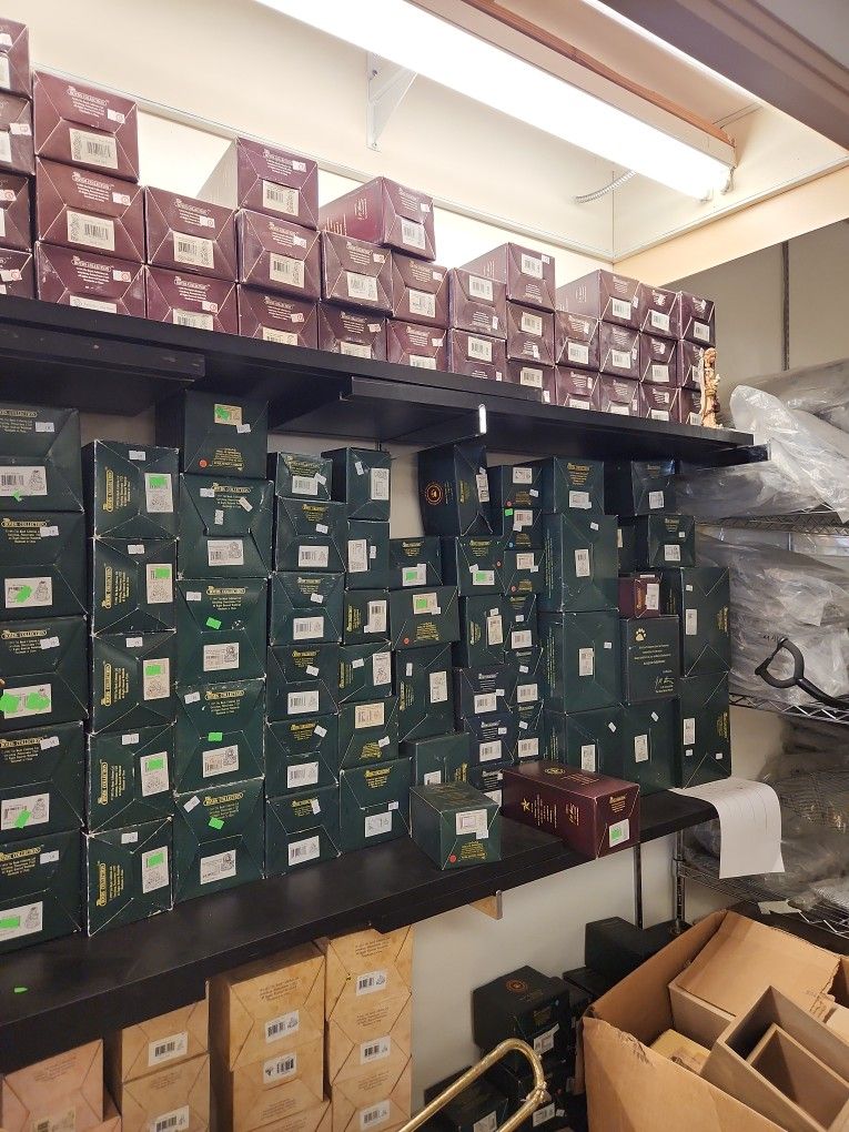 Hundreds of vintage Boyd bears in the boxes.