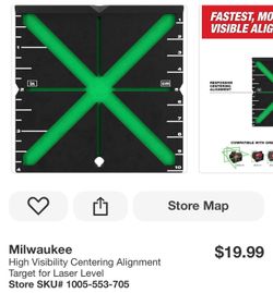 Milwaukee High Visibility Centering Alignment Target for Laser Level