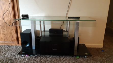 Elegant glass tv center.