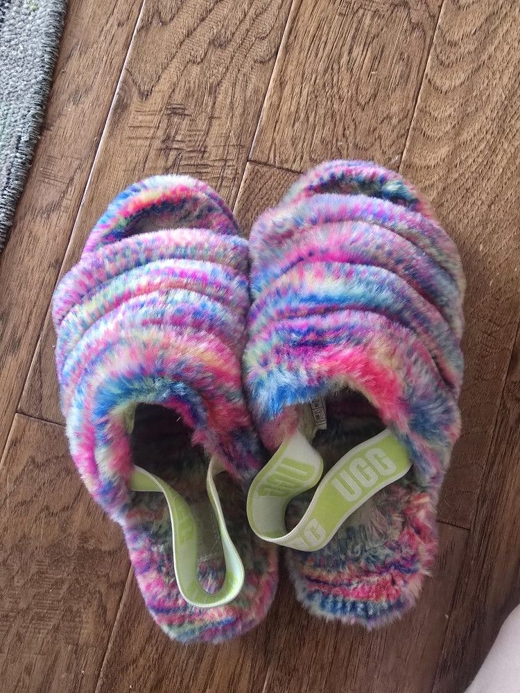 Size 7 Fluff Yeah Pixelate Slippers/Sandals UGG Brand