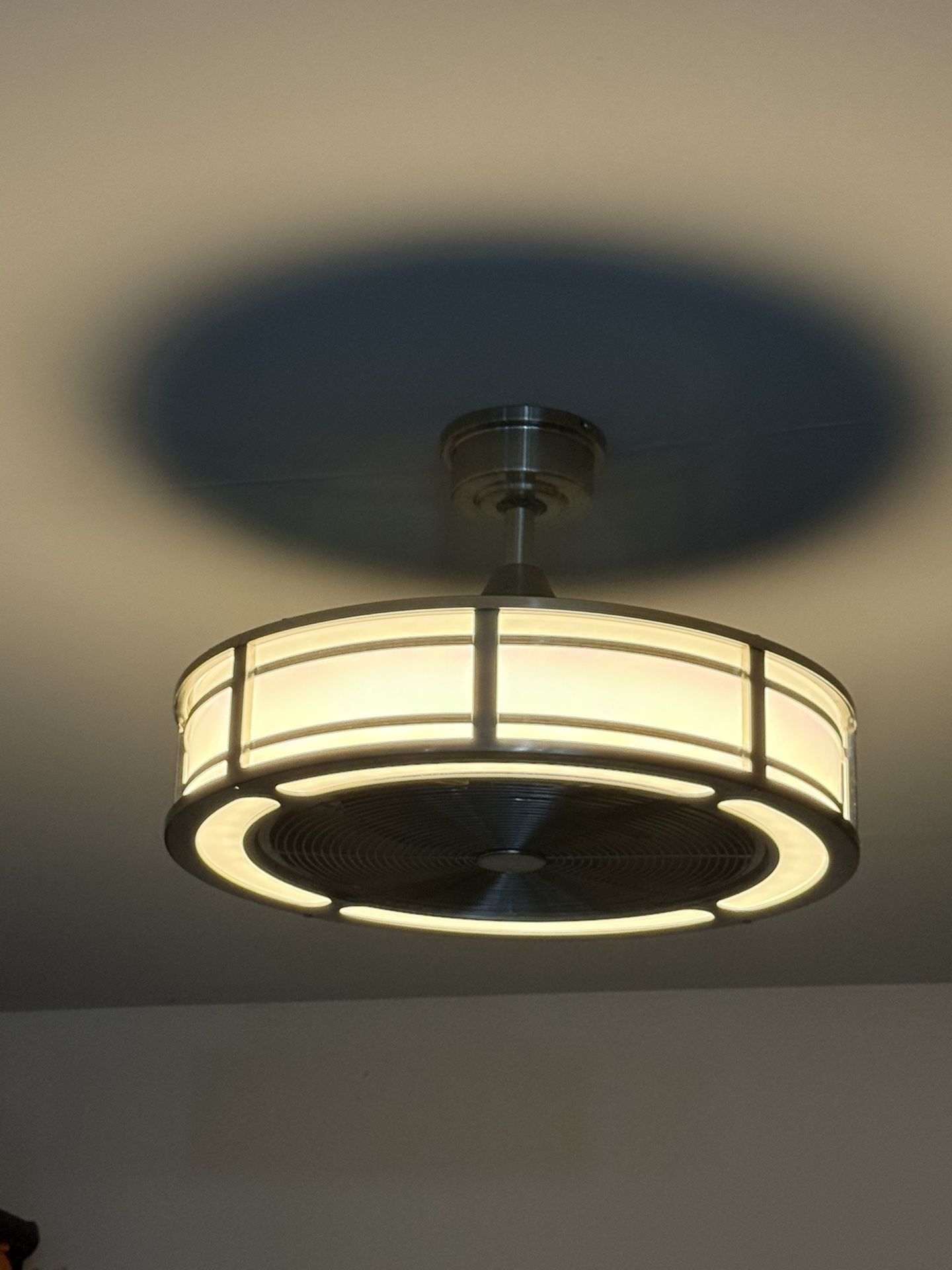 Brette III 23 in. Integrated LED Indoor/Outdoor Brushed Nickel Ceiling Fan with Light and Remote Control