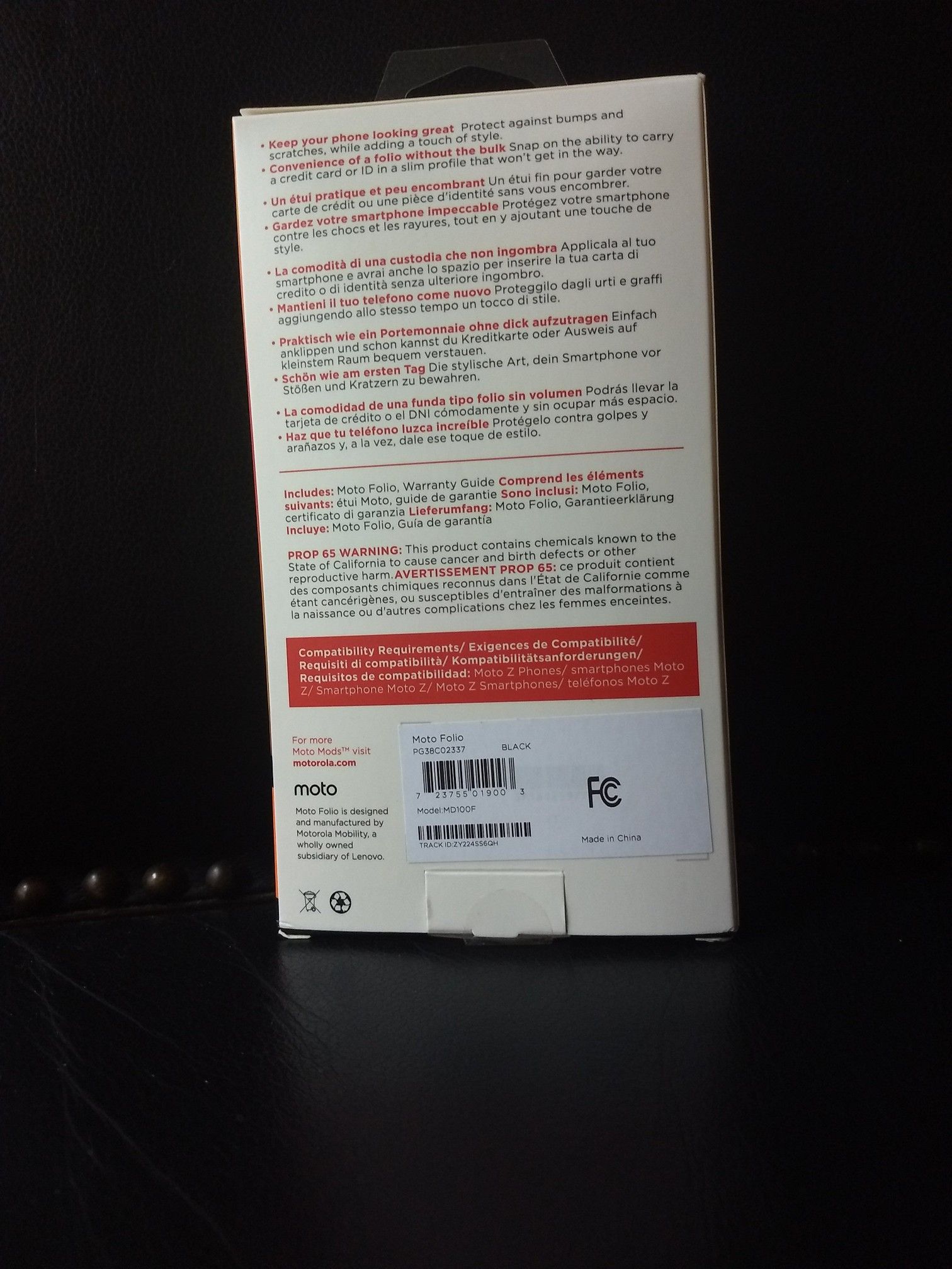 Motorola PG38C02337 Moto Folio Black Moto Mods