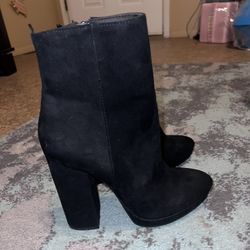 H&M Black Blocked-Heeled Ankle Boots