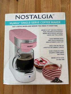 Nostalgia single cup coffee maker- Pink NEW