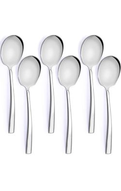6 Pieces Stainless Steel Extra Large Very good quality Serving Spoons - $7. Only 