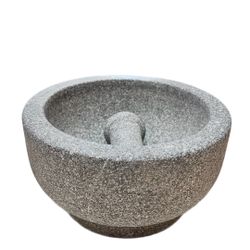 Casa Maria 8.5” Natural Stone Mortar & Pestle – Open Box, Pre-Seasoned