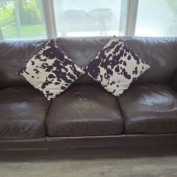Italian Leather COUCH with FULL Bed