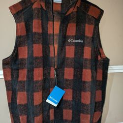 NWT Men's Columbia Zip Fleece Vest Size Medium 