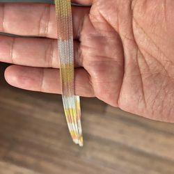 16 Inch 14k Gold Plated Tri-Colored Cuban Chain