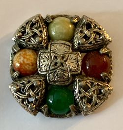 Celtic Connemara Marble Pin/Brooch