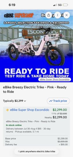 eBike Breezy Electric Trike – Pink