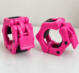 Pink Barbell Collar Clamps – Pair